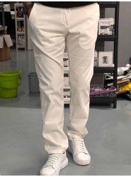 7112-Strellson Kırık Beyaz Rengi Dokulu Slim Fit Pantolon