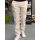 7112-Strellson Kırık Beyaz Rengi Dokulu Slim Fit Pantolon