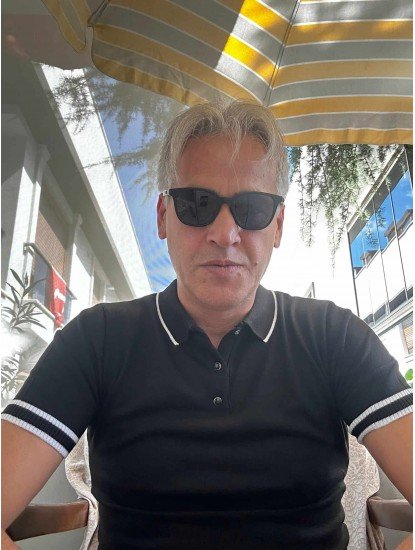 8499-Gastello Siyah Yaka Şeritli  Düğmeli Polo Yaka Kısa Kollu Slim Fit Merserize