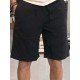 8656-NTWRK Siyah Rengi Regular Fit Keten Şort
