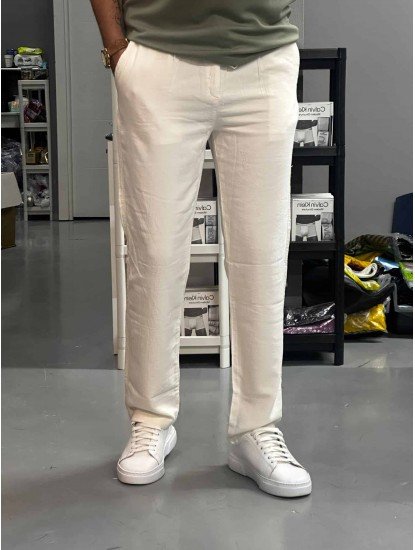 8769-JC Krem Keten Pantolon