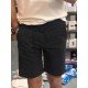 8786-BYMN Siyah Regular Fit Keten Şort