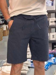 8787-BYMN Lacivert Regular Fit Keten Şort