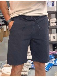 8787-BYMN Lacivert Regular Fit Keten Şort