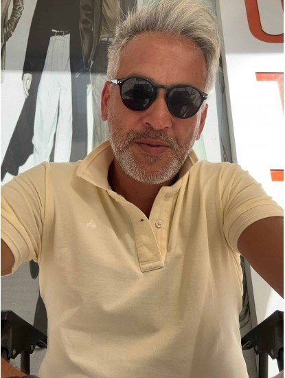 9424-Brooks Brothers Açık Sarı Yıkamalı Polo Yaka Tshirt
