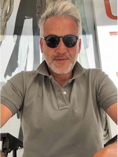 9426-Brooks Brothers Beyaz Yıkamalı Polo Yaka Tshirt