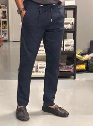 9447-Brooks Brothers Lacivert Balık Sırtı Pantolon