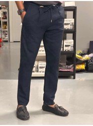 9447-Brooks Brothers Lacivert Balık Sırtı Pantolon