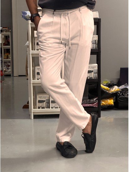 9449-Brooks Brothers Beyaz Balık Sırtı Pantolon