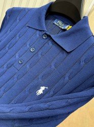 9456-PL Lacivert Örgü Model Polo Yaka Triko