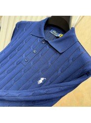 9456-PL Lacivert Örgü Model Polo Yaka Triko