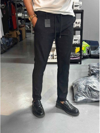 9478-NTW Gri  Kışlık İp Detaylı Joger Pantolon