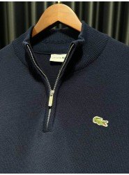9488-Lcst Lacivert Yarım Fermuarlı Klasik Logo Triko Kazak