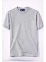 12374-VLBQN Gri Tona Ton Bisiklet Yaka Tshirt