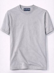 12374-VLBQN Gri Tona Ton Bisiklet Yaka Tshirt