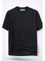 12378-VLBQN Siyah Tona Ton Bisiklet Yaka Tshirt