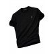 12385-ALSNT Siyah  Bisiklet Yaka Tshirt