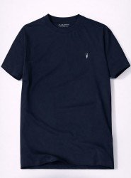 12387-ALSNT Lacivert Bisiklet Yaka Tshirt