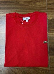 12431- LCST Kırmızı Klasik Logo Basic Sıfır Yaka Tshirt