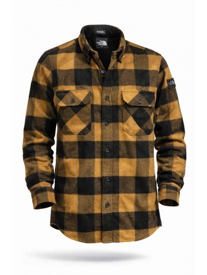 2265-North Face Sütlü Kahve Regular Oduncu Gömlek