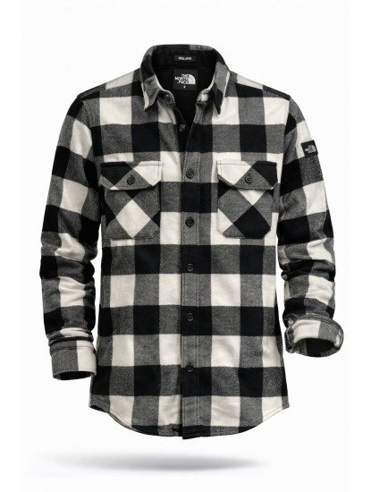 2267-North Face Ekru Regular Oduncu Gömlek