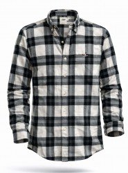 2271-BYMN Comfort Fit Beyaz Siyah Oduncu Gömlek