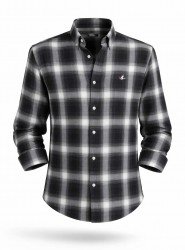 2284-BYMN Comfort Fit Antrasit Ekoseli Gömlek