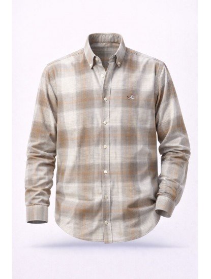 2343-BYMN Comfort Fit Sütlü Kahve Gömlek