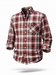 2474-LCST Slim Fit Kırmızı Beyaz Ekoseli Gömlek