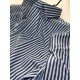 2639-Brıva Mavi  Çizgili İtalyan Yaka Slim Fit Gömlek