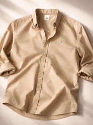 2654-BYMN Comfort Fit Bej Pamuk Gömlek