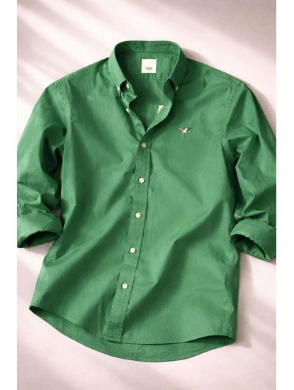 2655-BYMN Comfort Fit Ç. Yeşili Pamuk Gömlek