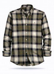 2703-BYMN Yeşil Kareli Oduncu  Comfort Fit Gömlek 