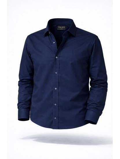 2704-VK Lacivert Slim Fit Gömlek