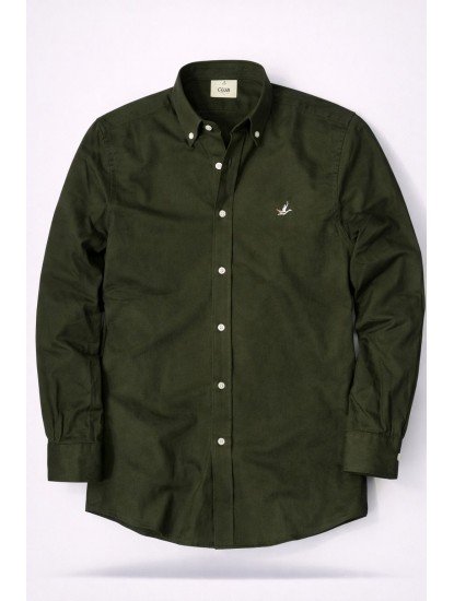 2718-BYMN Haki Yeşil  Comfort Fit Gömlek