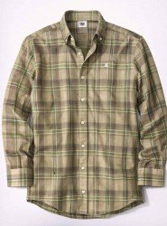 2722-BYMN Yeşil Toprak Tonlarında Kareli Comfort Fit Gömlek 