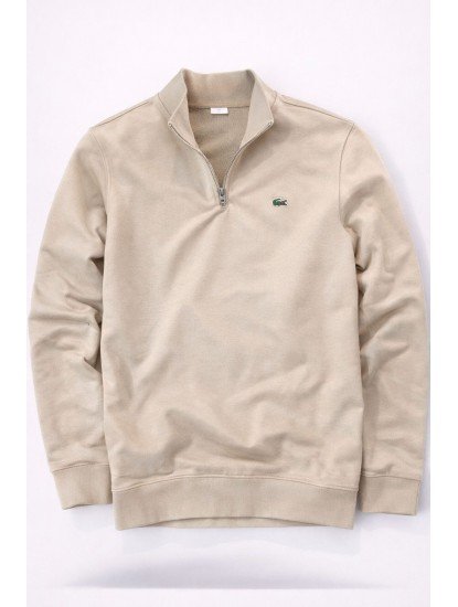 6146-LCST Bej Yarım Fermuarlı Sweath