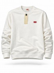 6175-LVS Ekru Sıfır Yaka Şardonsuz Slim Fit Sweath