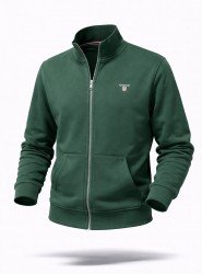 6225-GNT Yeşil Dik Yaka Fermuarlı Sweath