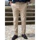 7099-NTWRK Gamel Rengi Regular Fit Keten Pantolon