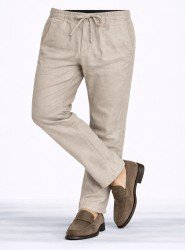 7099-NTWRK Gamel Rengi Regular Fit Keten Pantolon