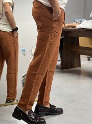 7126-BYMN Comfort Fit Kremit Müslin Pantolon 