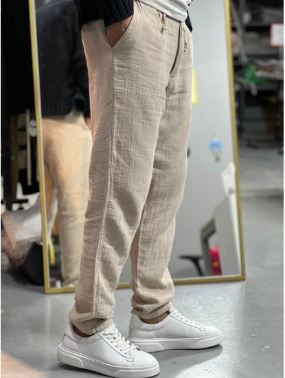 7127-BYMN Comfort Fit Vizon Müslin Pantolon