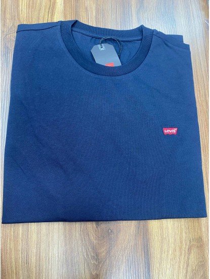 8274-LV Lacivert Önü Nakışlı Slim Fit  Tshirt