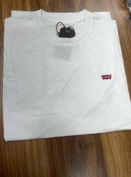 8275-LV Beyaz Önü Nakışlı Slim Fit  Tshirt
