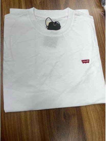 8275-LV Beyaz Önü Nakışlı Slim Fit  Tshirt