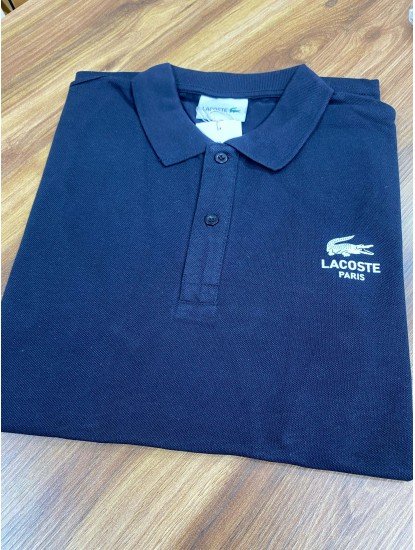 8280-LCST Lacivert Pike İki Düğmeli Önde Transfer Baskı Polo Yaka Tshirt