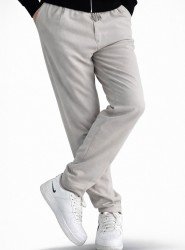 8313-VLBQN Taş Rengi Keten Pantolon