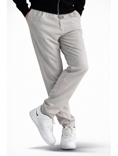 8313-VLBQN Taş Rengi Keten Pantolon