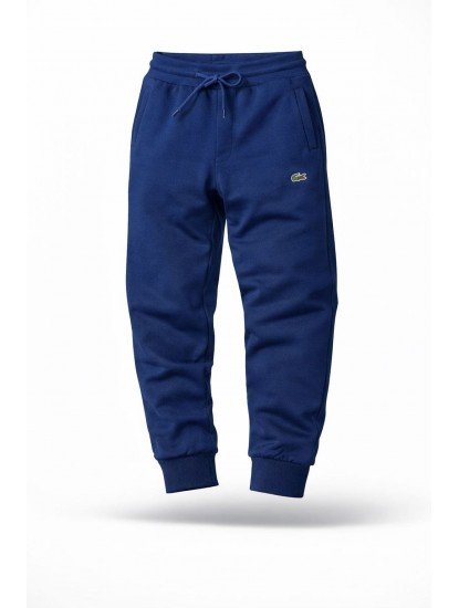 8442-LCS Saks Mavisi Sol Önde  Nakışlı Pike Kumaş Eşofman